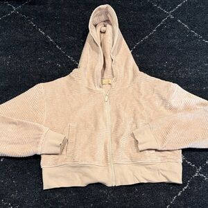 Nuuds ribbed Hooded zip up